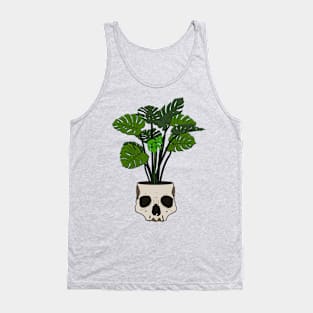 Monstera in a Skull Pot Tank Top